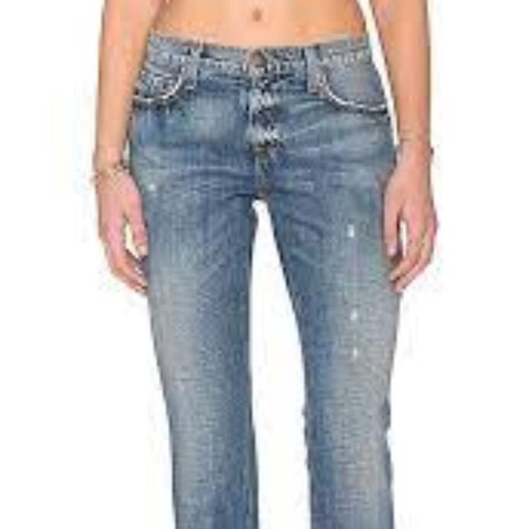Current/elliott Unrolled Fling Boyfriend Jeans Size 23 Light Denim - Picture 3 of 13